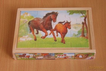 BRIMAREX Ukł.drewniana puzzle konik ZD-302 [ZABAWKA]