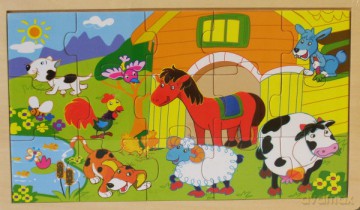 BRIMAREX Puzzle drewniane zwierzęta ZD-700-5343 [ZABAWKA]
