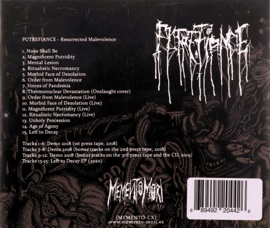 Putrefiance: Resurrected Malevolence [CD]