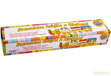 BRIMAREX DREWNIANY POCIĄG 3 WAGONY ZD-002 [ZABAWKA]