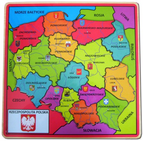 BRIMAREX Drewniana Mapa Polski ZD-801-PL001 [ZABAWKA]