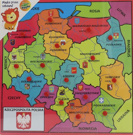 BRIMAREX Drewniana Mapa Polski ZD-801-PL001 [ZABAWKA]