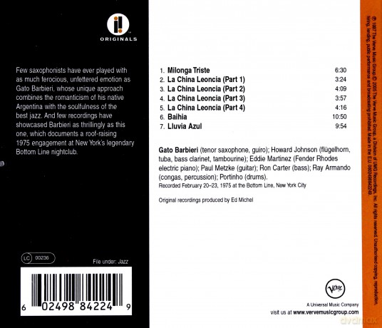 Gato Barbieri: Chapter Four: Alive In NY [CD]