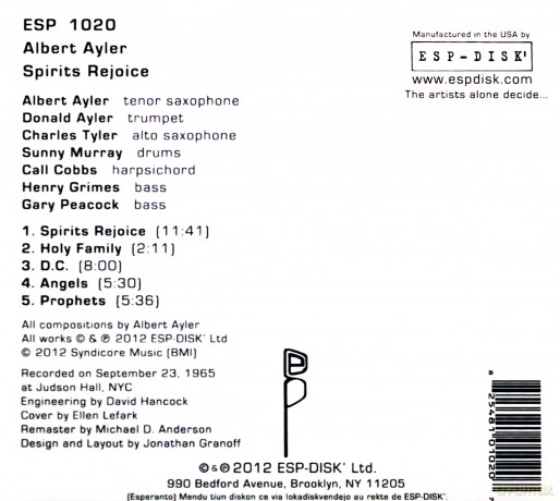 Albert Ayler: Spirits Rejoice [CD]