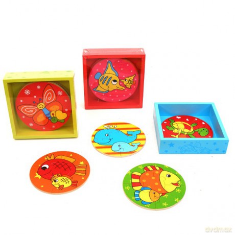 BRIMAREX Drewniane Puzzle w skrzynce ZD-832 [ZABAWKA]