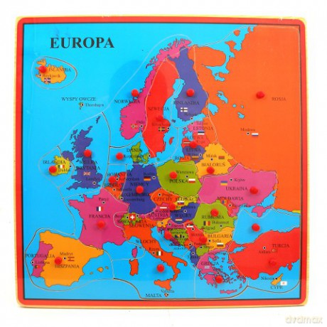 BRIMAREX Drewniana Mapa Europy ZD-879-PL002 [ZABAWKA]