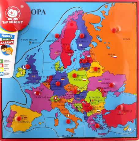BRIMAREX Drewniana Mapa Europy ZD-879-PL002 [ZABAWKA]