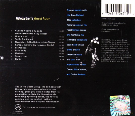 Gato Barbieri: Finest Hour [CD]