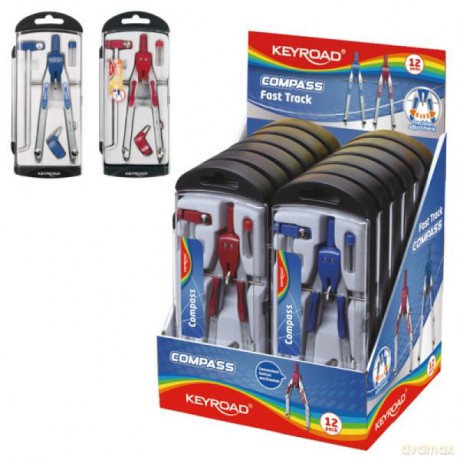 Cyrkiel metalowy KEYROAD w etui, mix