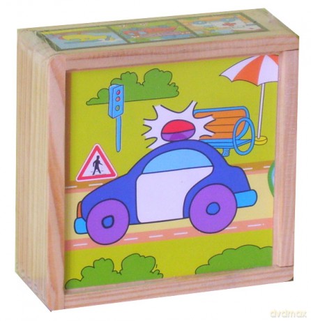 BRIMAREX Klocki Drewniane, Pojazdy [PUZZLE]