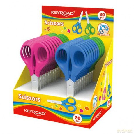 Nożyczki szkolne KEYROAD 12cm zaokrąglone mix