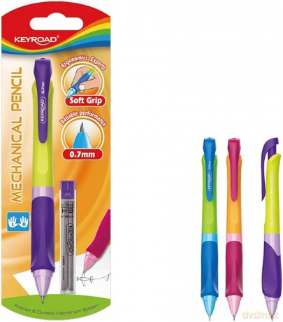 Ołówek automatyczny KEYROAD Smoozy 0.7mm z grafitami blister mix