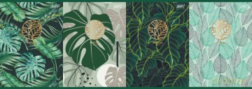 Zeszyt A5 60k linia laminowany TROPICAL LEAVES mix