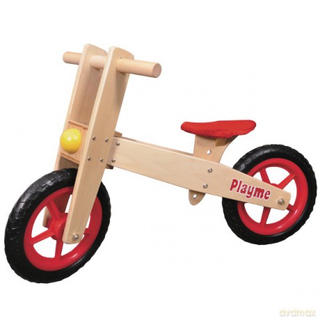 BRIMAREX Drewniany Rowerek Biegowy Czerw ZD-010-7187 [ZABAWKA]