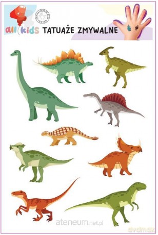 Tatuaże zmywalne dla dzieci Dinozaury