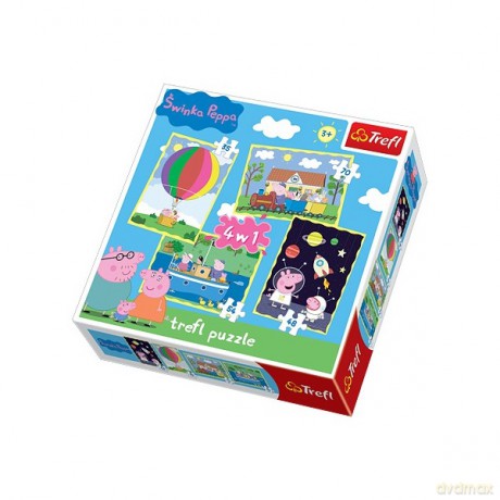 TREFL 4w1 Przygody Świnki Peppy [PUZZLE]
