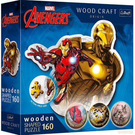 TREFL 160 el. elementów TREFL drewniane konturowe Odważny Iron Man [PUZZLE]