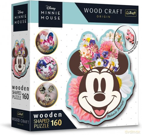 TREFL 160 el. elementów TREFL drewniane konturowe Stylowa Minnie Mouse [PUZZLE]