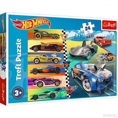 TREFL 24 el. Maxi Szybkie samochody Hot Wheels [PUZZLE]