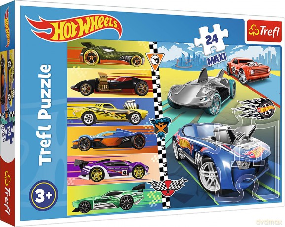 TREFL 24 el. Maxi Szybkie samochody Hot Wheels [PUZZLE]