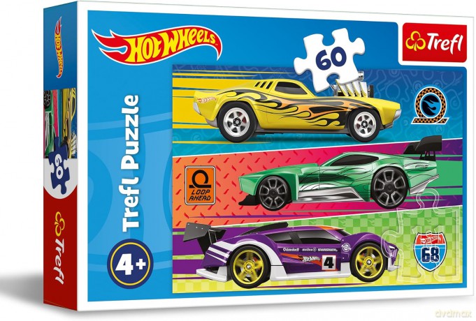 TREFL 60 el. elementów Wyścigi Hot Wheels [PUZZLE]