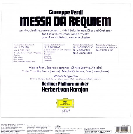 Herbert Von Karajan: Verdi: Massa Da Requiem [2xWinyl]