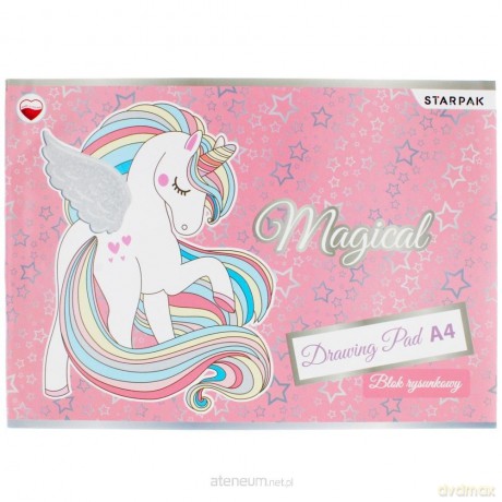 Blok rysunkowy A4/20K biały Unicorn (20 szt)