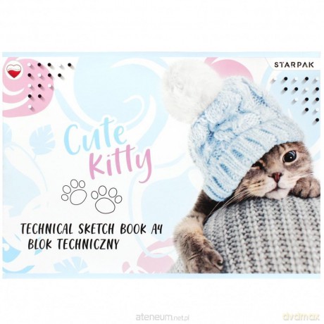 Blok techniczny A4/10K biały Cute (20 szt)