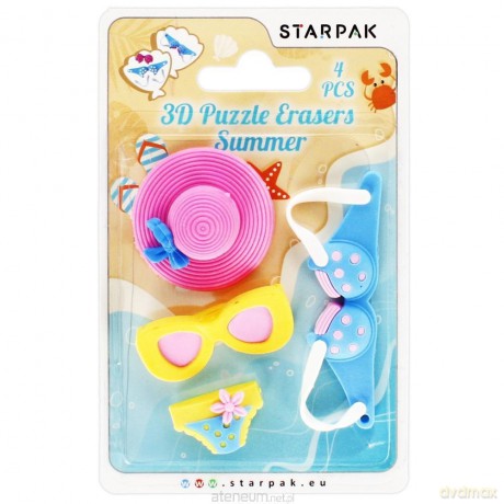 Gumka do mazania 3D puzzle 4 sztuki Summer