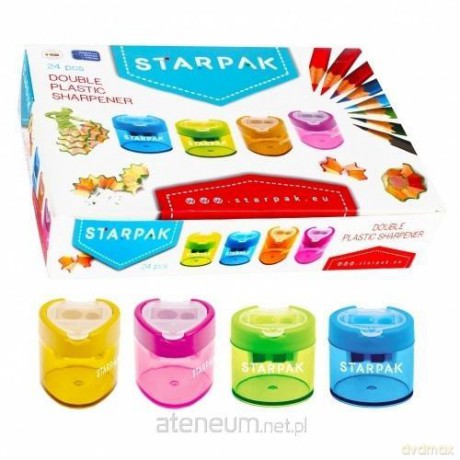 Temperówka plastikowa podwójna owal/serce (24 szt)