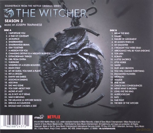 The Witcher: Season 3 soundtrack (Wiedźmin) (Joseph Trapanese) [2CD]