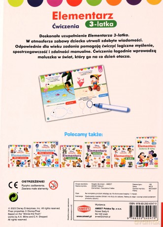 Disney Maluch Elementarz trzylatka Ćwiczenia MCS-9201 [KSIĄŻKA]
