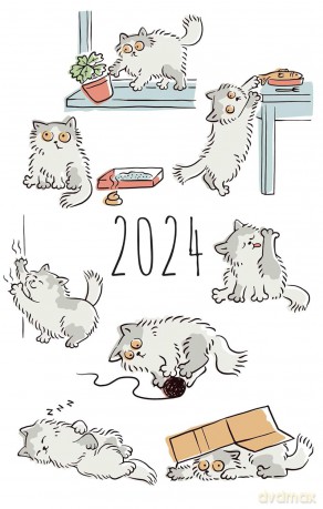 Kalendarz 2024. Koty [KSIĄŻKA]