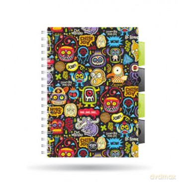 Kołozeszyt A5 100k kratka PP Coolpack scary stickers