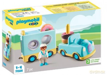 PLAYMOBIL Zestaw z figurką 1.2.3 71325 Szalony Donut Truck z funkcją układania i sortowania