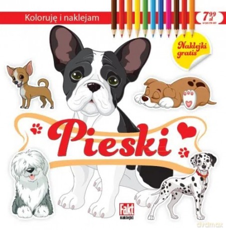 Koloruję i naklejam. Pieski [KSIĄŻKA]