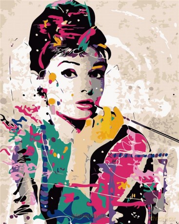 Malowanie po numerach - Audrey Hepburn 40x50 cm
