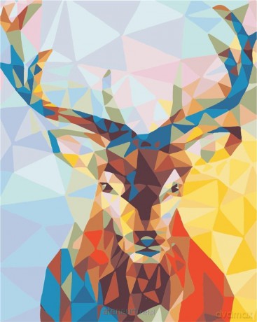 Malowanie po numerach - Jeleń w mozaice 40x50 cm