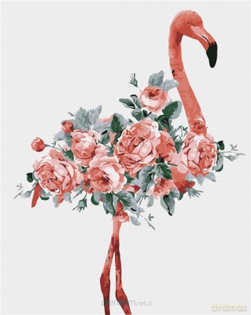 Malowanie po numerach - Kwiatowy flamingo 40x50 cm