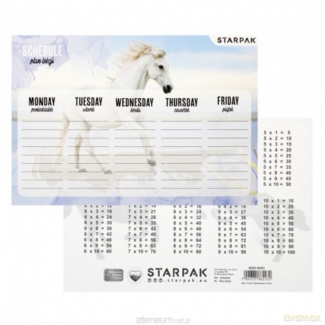Plan lekcji z tabliczką mnożenia Horses (25 szt)