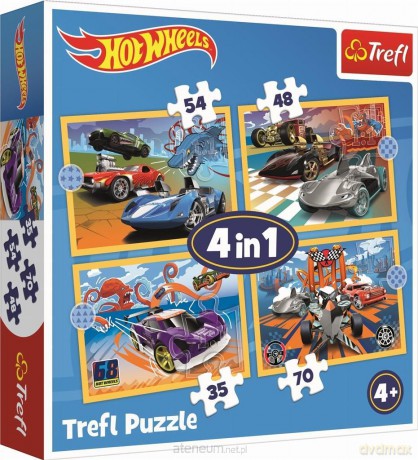 TREFL 4w1 Pojazdy Hot Wheels [PUZZLE]