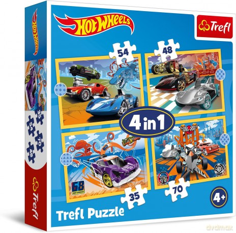 TREFL 4w1 Pojazdy Hot Wheels [PUZZLE]