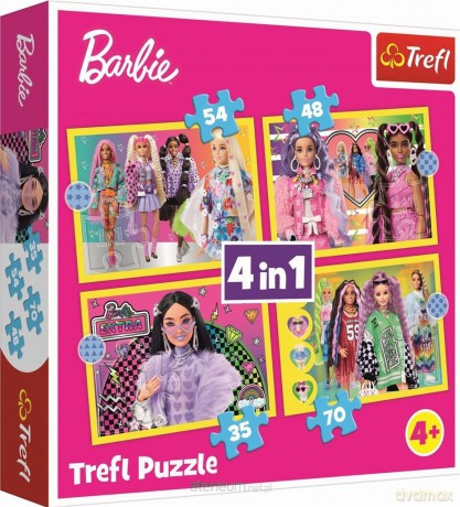 TREFL 4w1 Wesoły świat Barbie [PUZZLE]