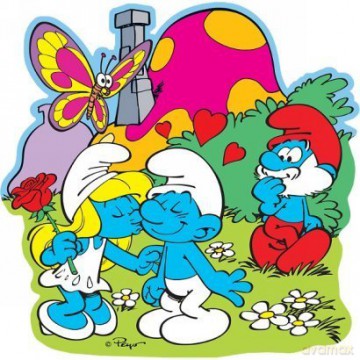 TREFL 150 Pocałunek - Smerfy (konturowe) (39088) [PUZZLE]