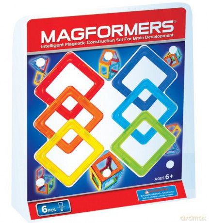 MAGFORMERS Układanka Kwadraty 6 el. 36118 [ZABAWKA]