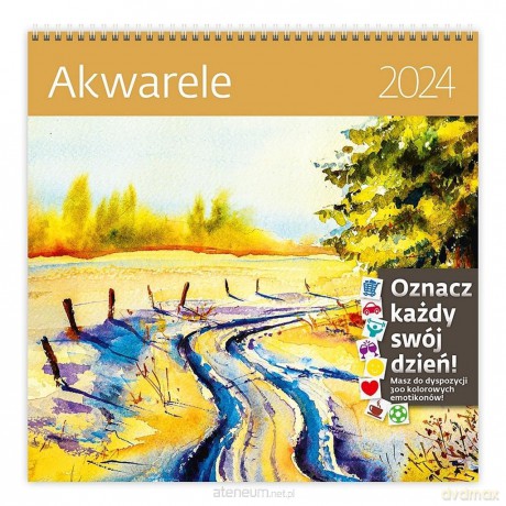 Kalendarz 2024 30x30 Akwarele [KALENDARZ]