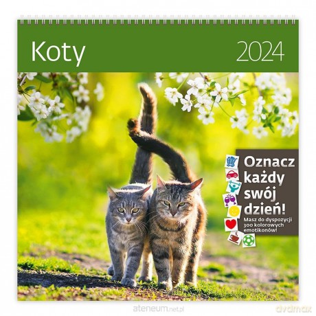 Kalendarz 2024 30x30 Koty [KALENDARZ]