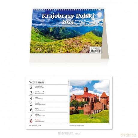 Kalendarz 2024 biurkowy Krajobrazy Polski [KALENDARZ]