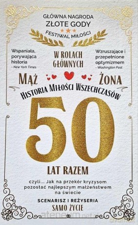 Karnet 50 rocznica ślubu (złota)