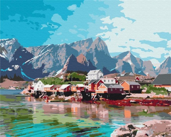 Malowanie po numerach - Wieś Nadmorska 40x50 cm